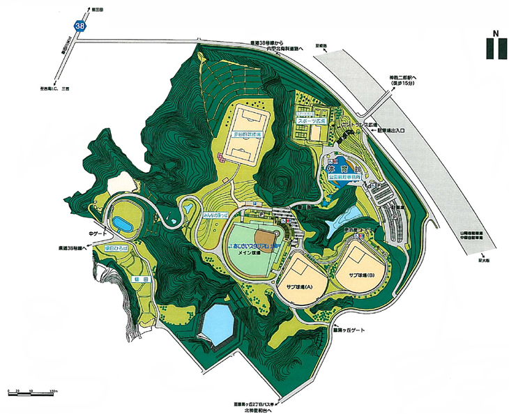 北神戸田園スポーツ公園 総合案内図